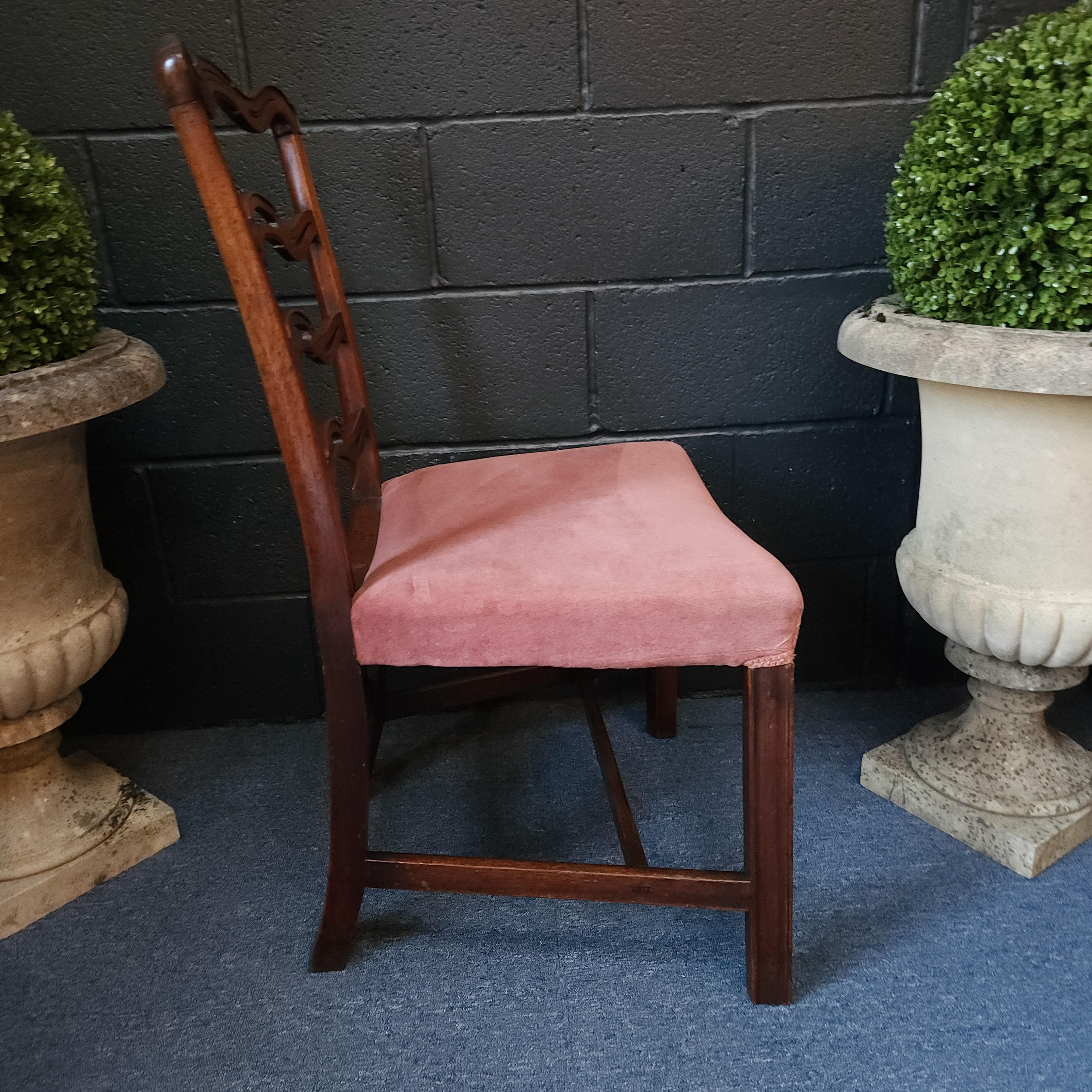 Set of Six George III 'Wavy' Ladderback Mahogany Dining Chairs