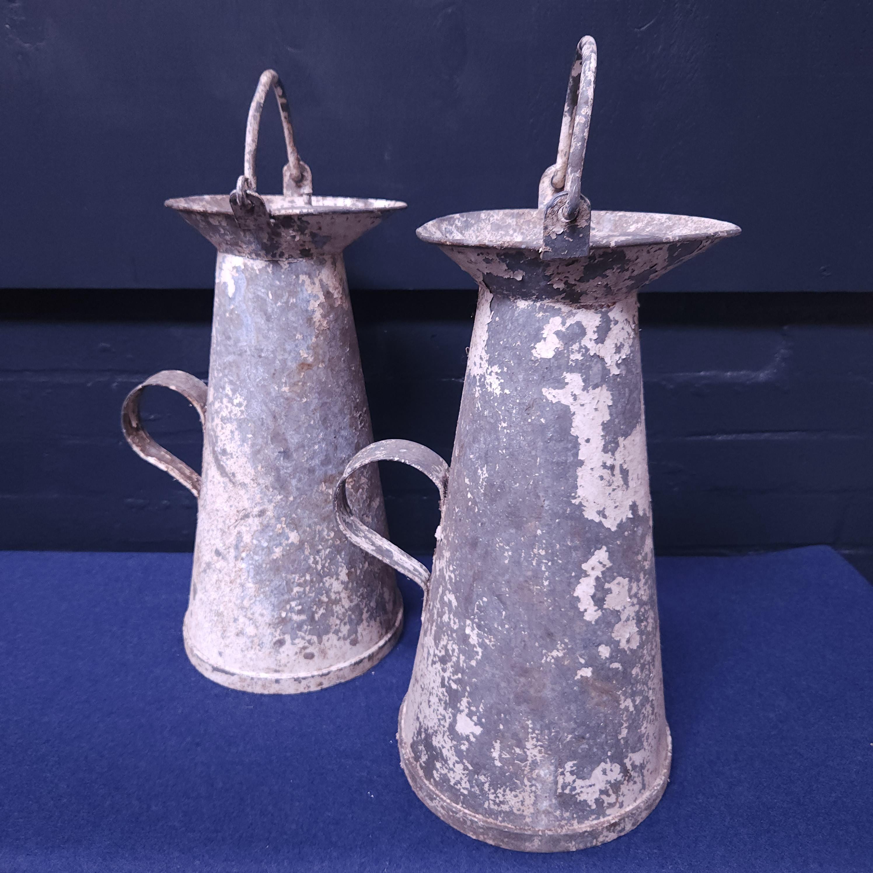 Pair Cornish Zinc & Aluminium Milk Churns Circa Mid to Late 19thC