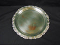 Circular Silver Plate on Copper Tray Decorated with Grapes and Vine Leaves