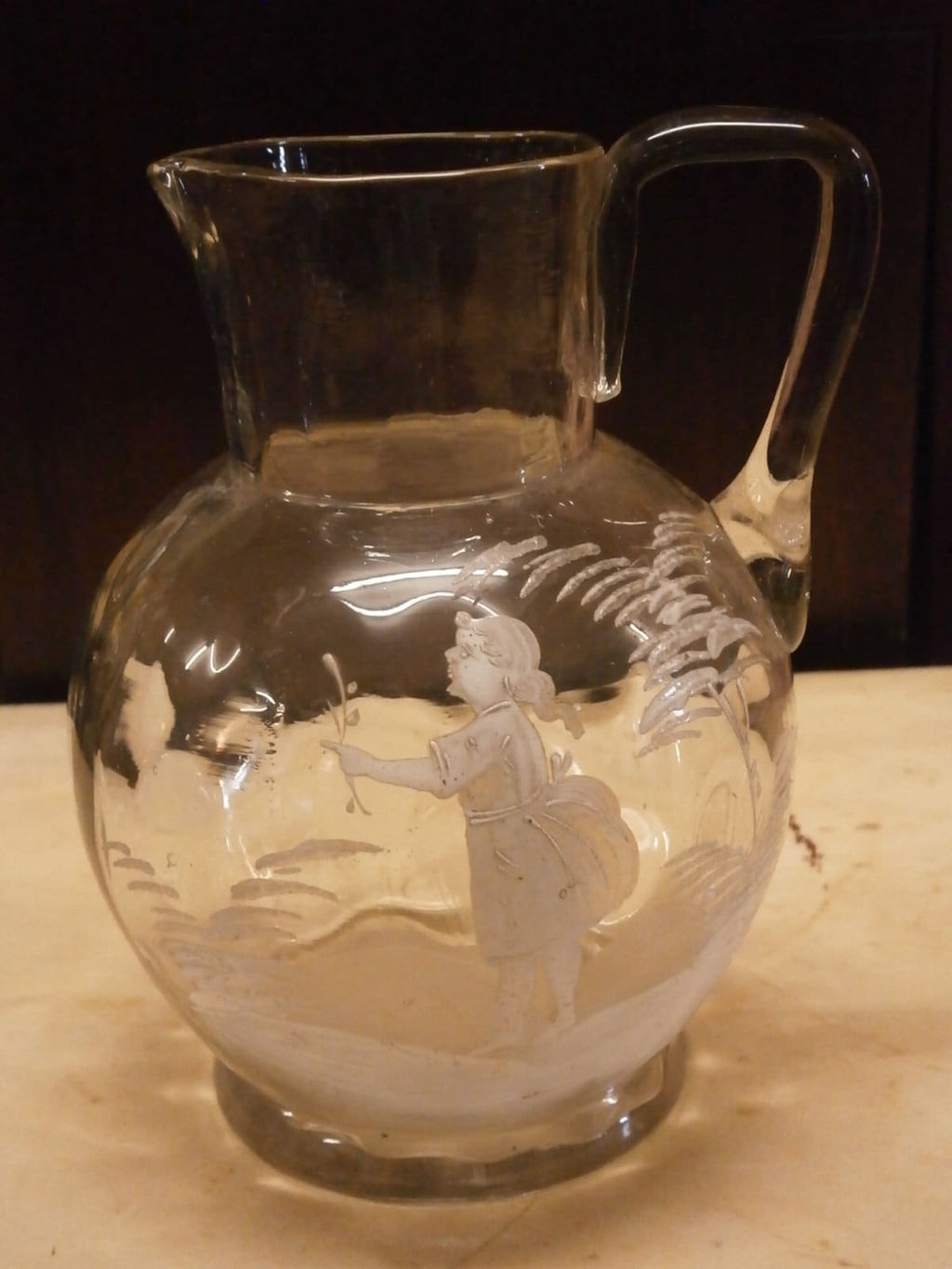 Mary Gregory Glass Jug