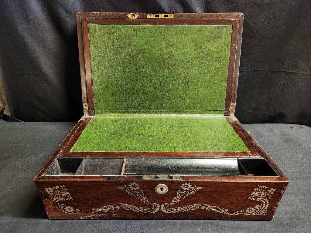 RESERVED **** Victorian Rosewood, Mother of Pearl Inlaid, Writing Slope