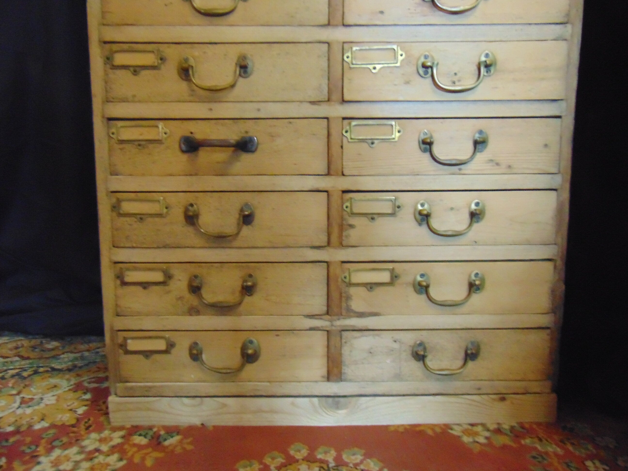 Early 20thC 30 Drawer Pine Cabinet, Originally from Webley and Scott Firearms Manufacturer, Birmingham