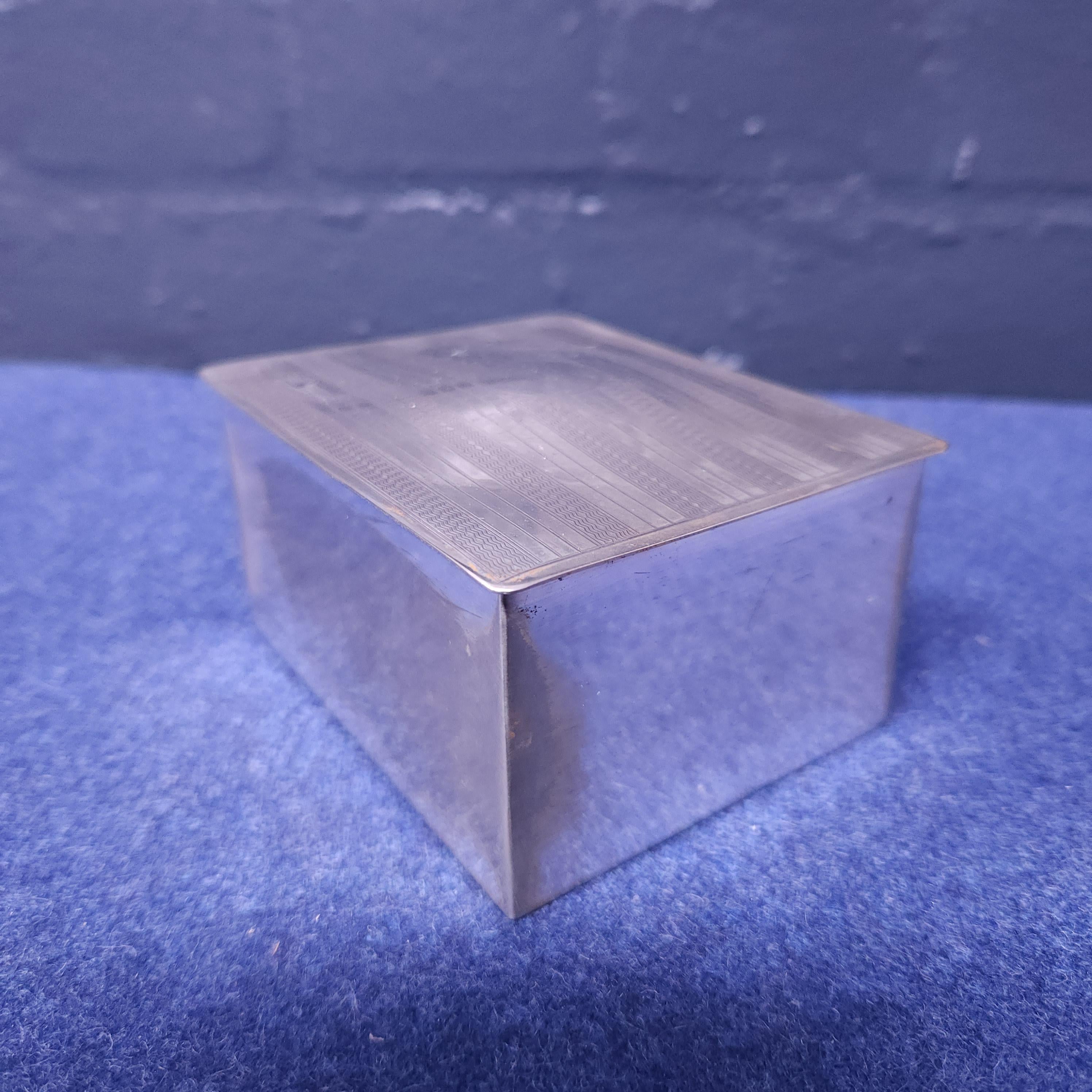 Silverplated Box, Engine-Turned Engraved, Wood Lined