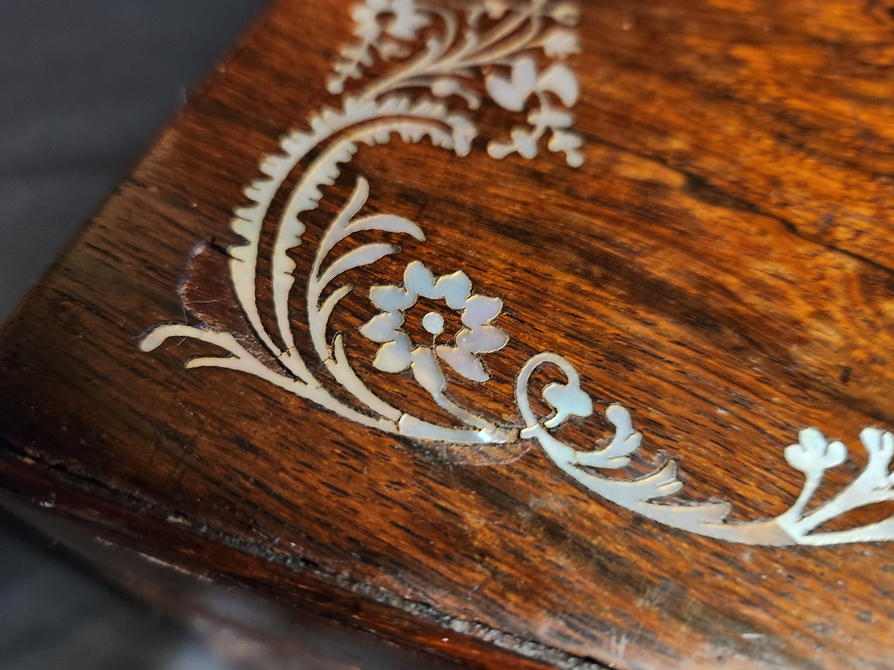 RESERVED **** Victorian Rosewood, Mother of Pearl Inlaid, Writing Slope