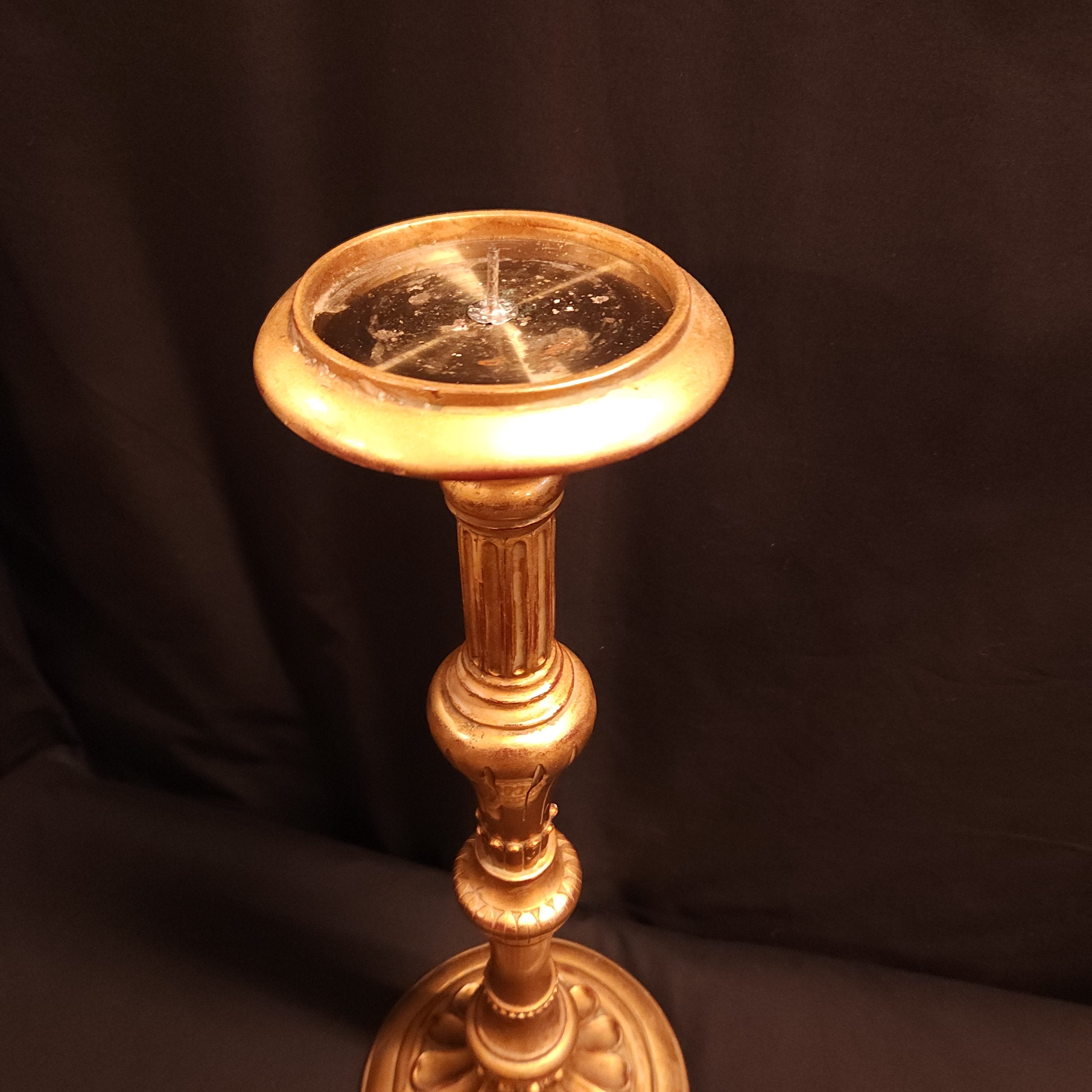 Bartoque Style Tall Gilded Pricket Candlestick/Torchere