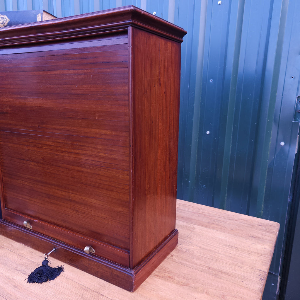 Vintage Tambour Cabinet with Pigeon Holes