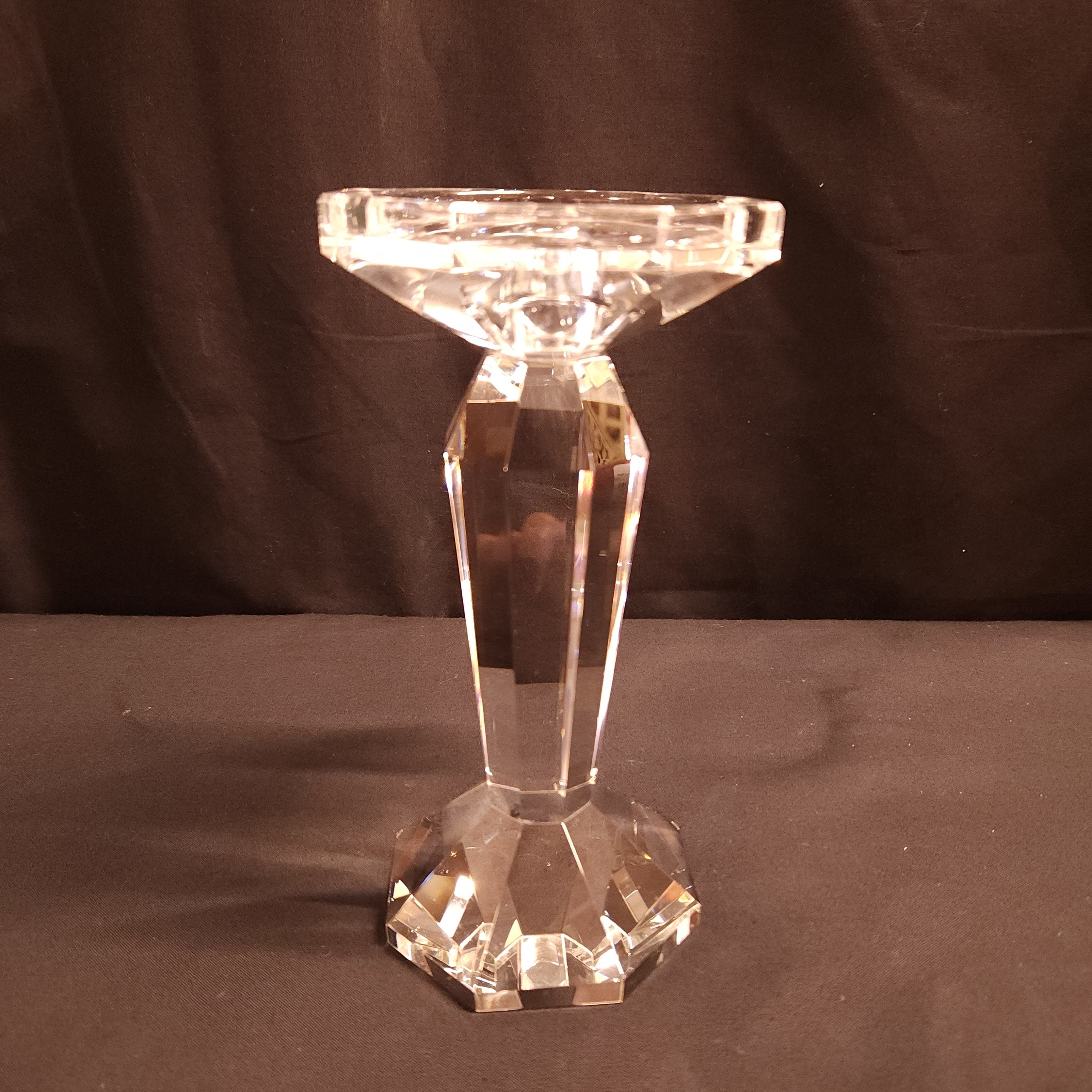 Vintage Crystal Candlestick, Taper or Pillar Candle