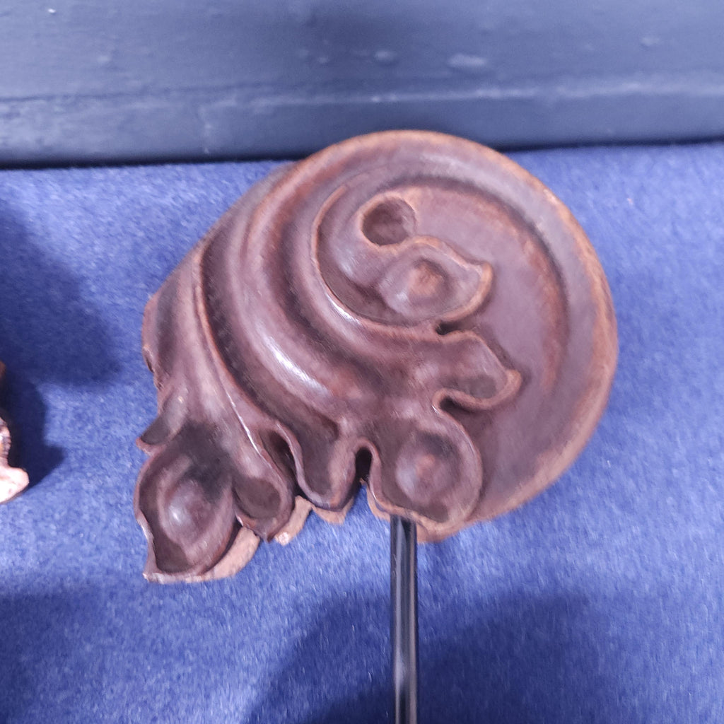 Pair of Mounted Antique Mahogany Architectural Pieces