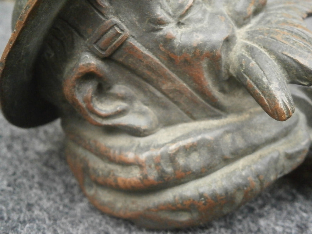 Antique Patinated Bronze Old Bill Car Mascot - Bruce Bairnsfather