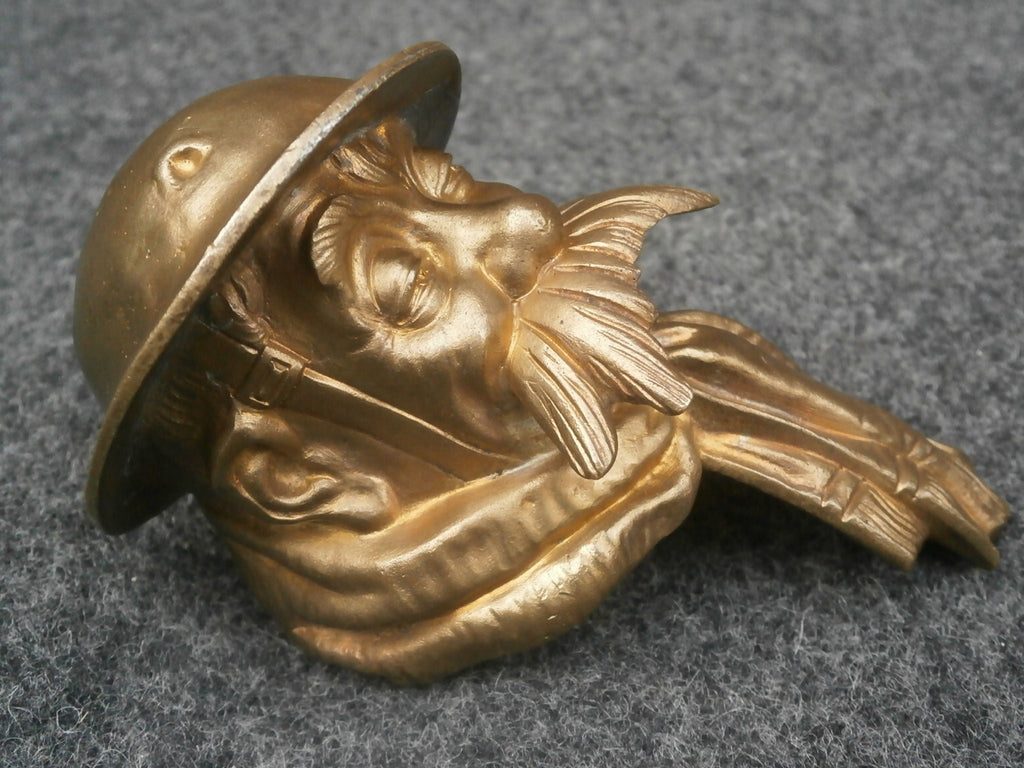 Early 20thC Patinated Bronze Old Bill Car Mascot - Bruce Bairnsfather