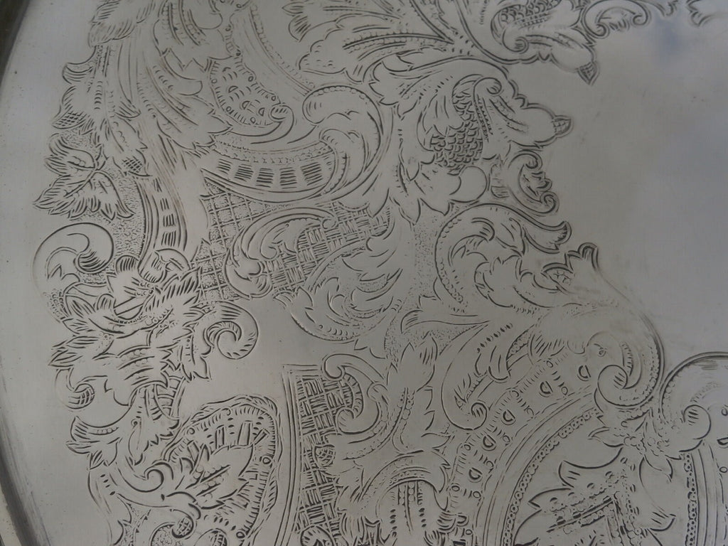 Vintage Mid Century Silver Plate Tray - Vintage