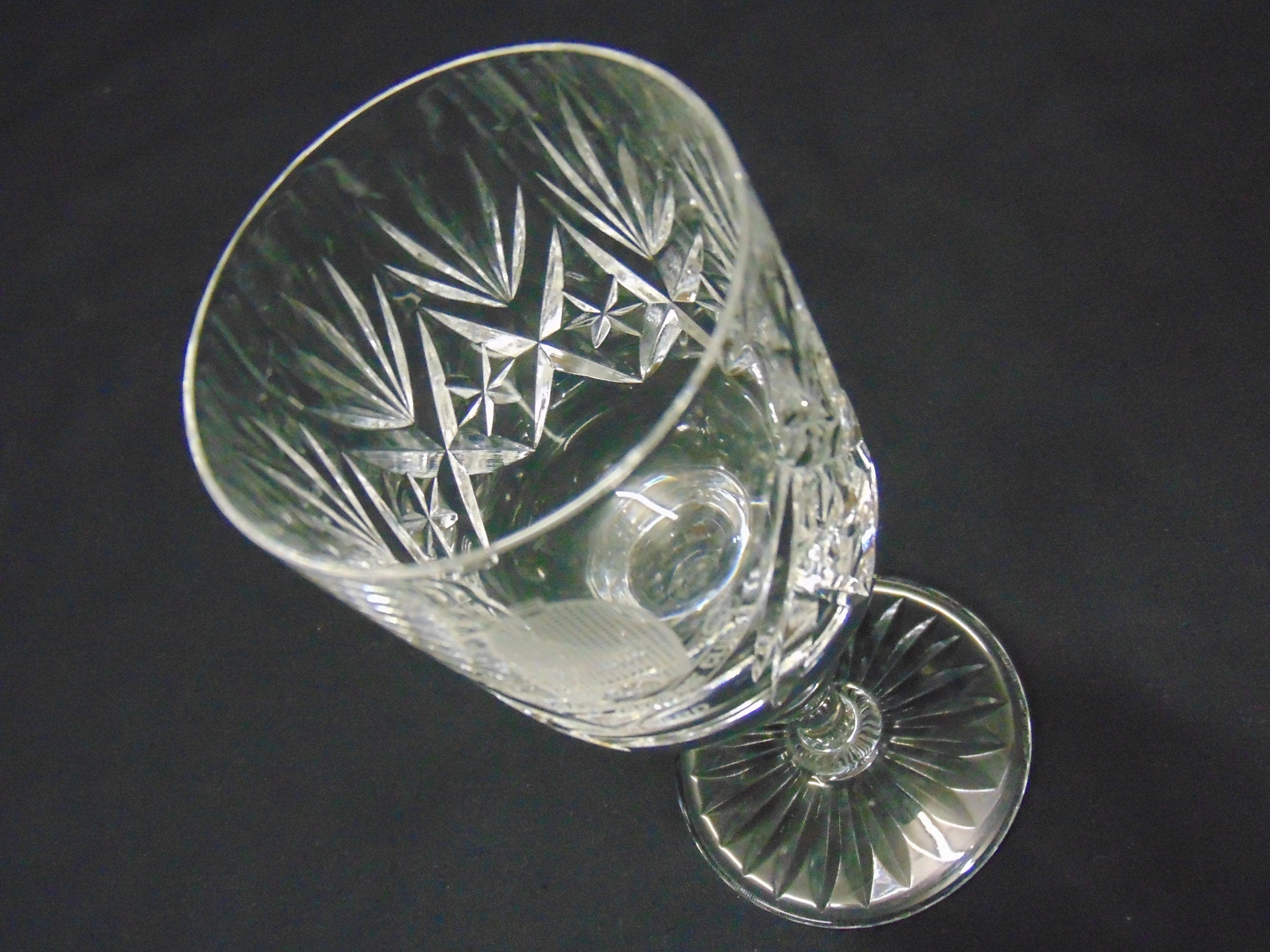 Heavy Cut Glass Wine Glass for the Bugatti Owners Club Award