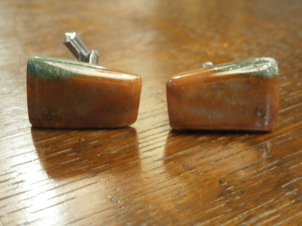 Semi Precious Stone Cuflinks --Vintage