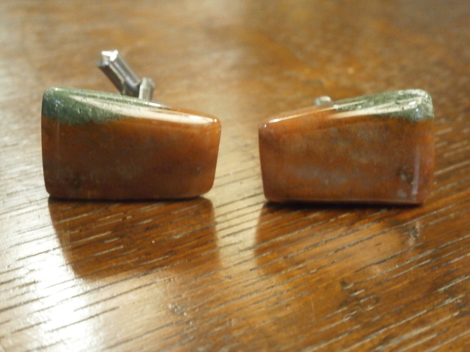 Semi Precious Stone Cuflinks --Vintage