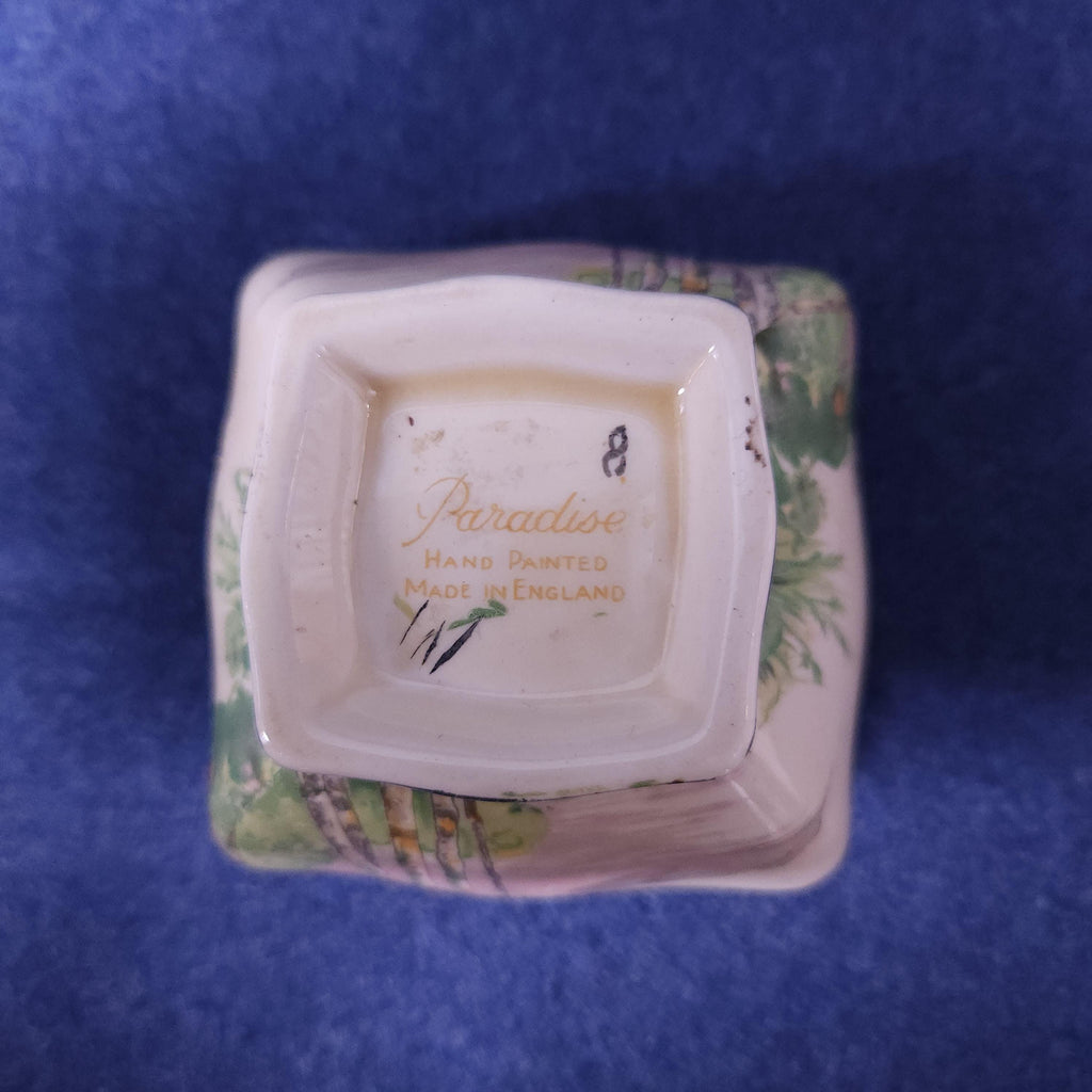 Art Deco Hand Painted Paradise Sugar Bowl