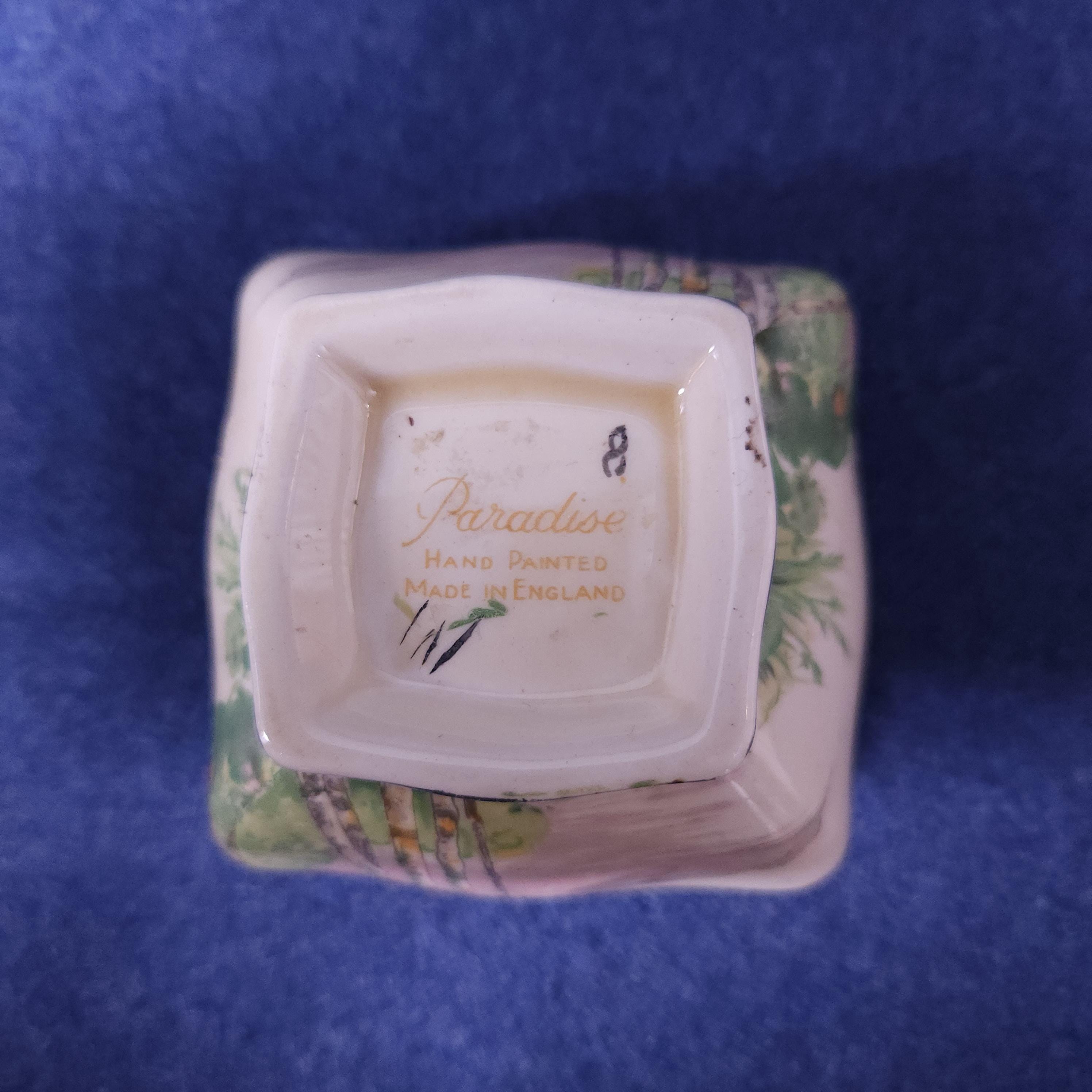 Art Deco Hand Painted Paradise Sugar Bowl