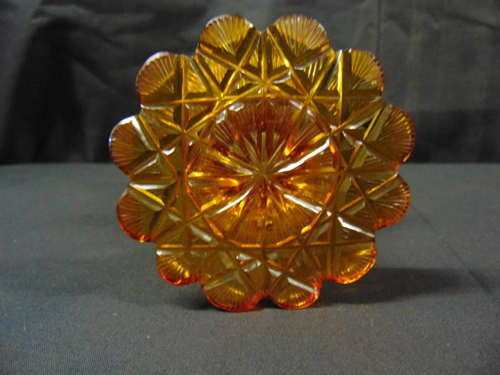 Late 19th Century Bohemian Overlaid Amber Cut Glass Vase