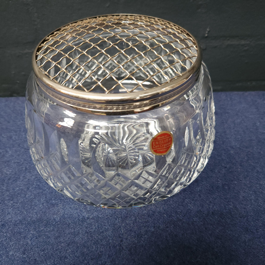 English Hand Cut Lead Crystal Rose Bowl