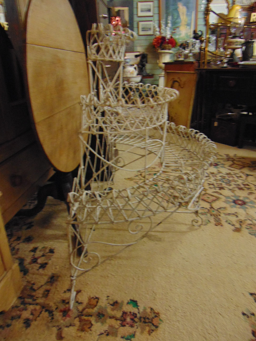 Antique Victorian Wirework Plant Stand