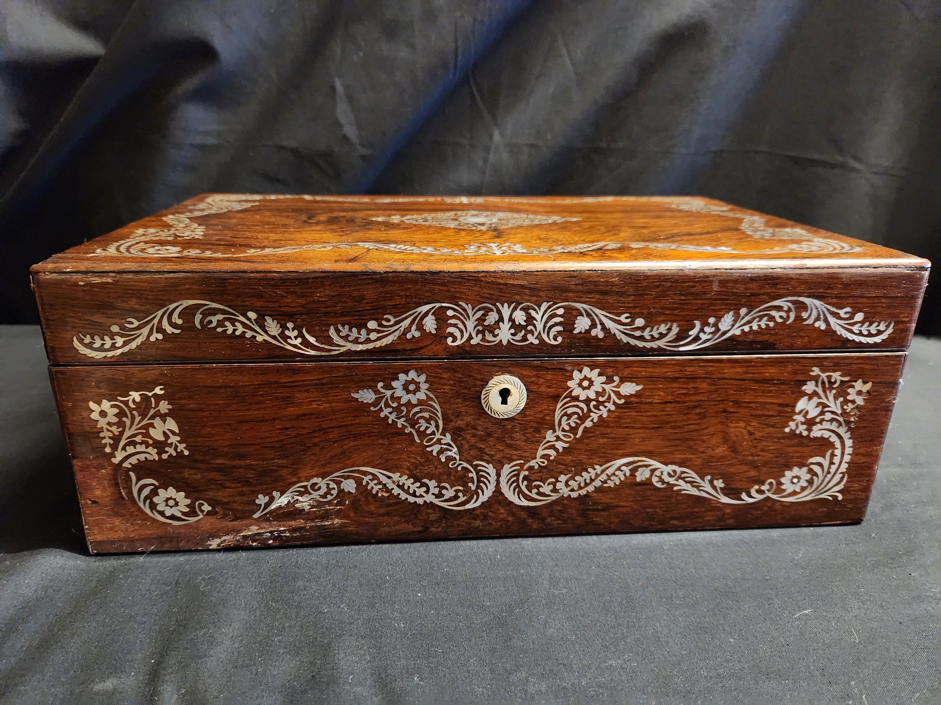 RESERVED **** Victorian Rosewood, Mother of Pearl Inlaid, Writing Slope