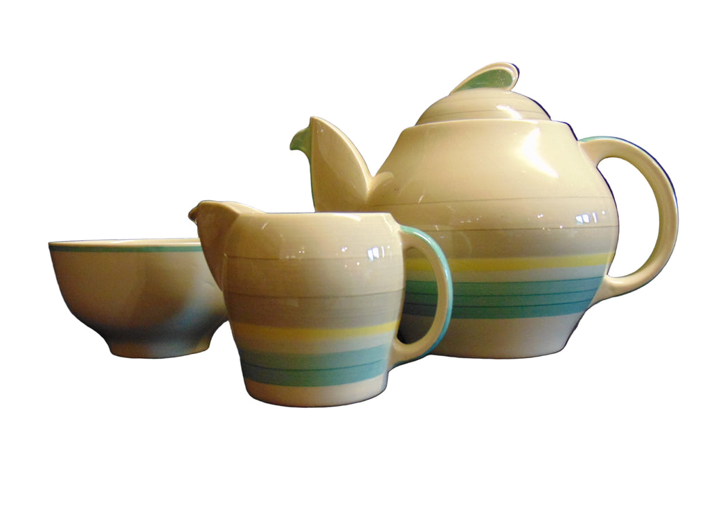 Art Deco Susie Cooper Teapot, Milk Jug and Sugar Bowl