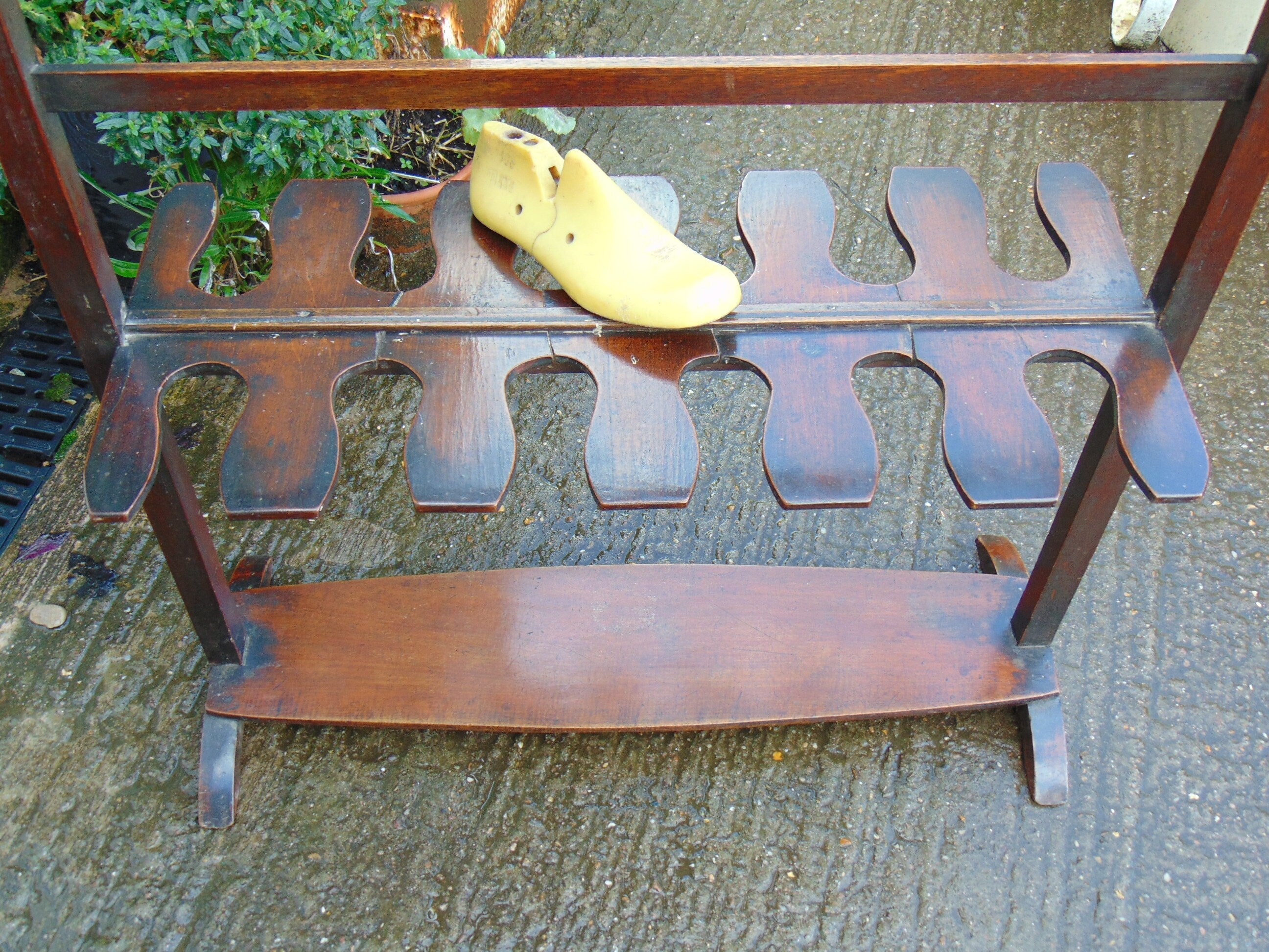 Georgian Double Sided Mahogany Boot Rack