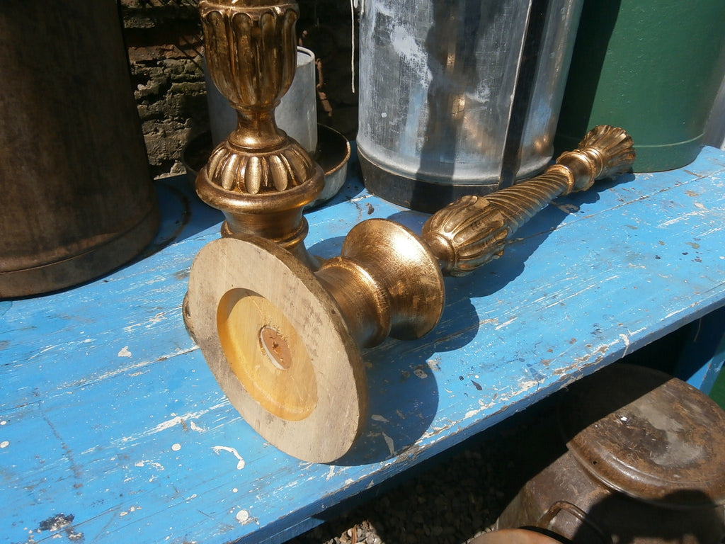 Pair Of Tall Giltwood Candlesticks - Vintage