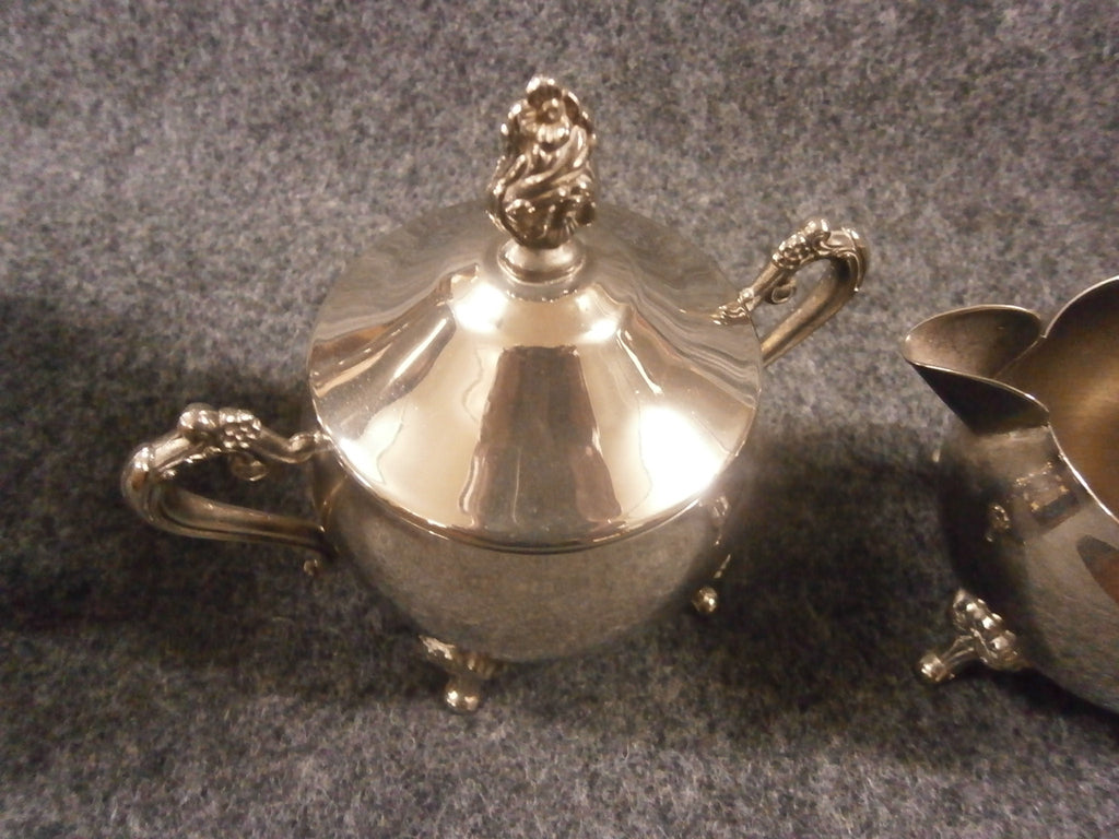 Vintage Silver Plate Coffee Pot, Covered Sugar Bowl and Creamer Jug