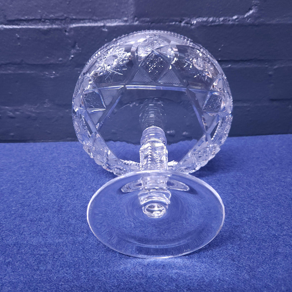 Early 20thC Bavarian Cut Crystal Comport/Tazza