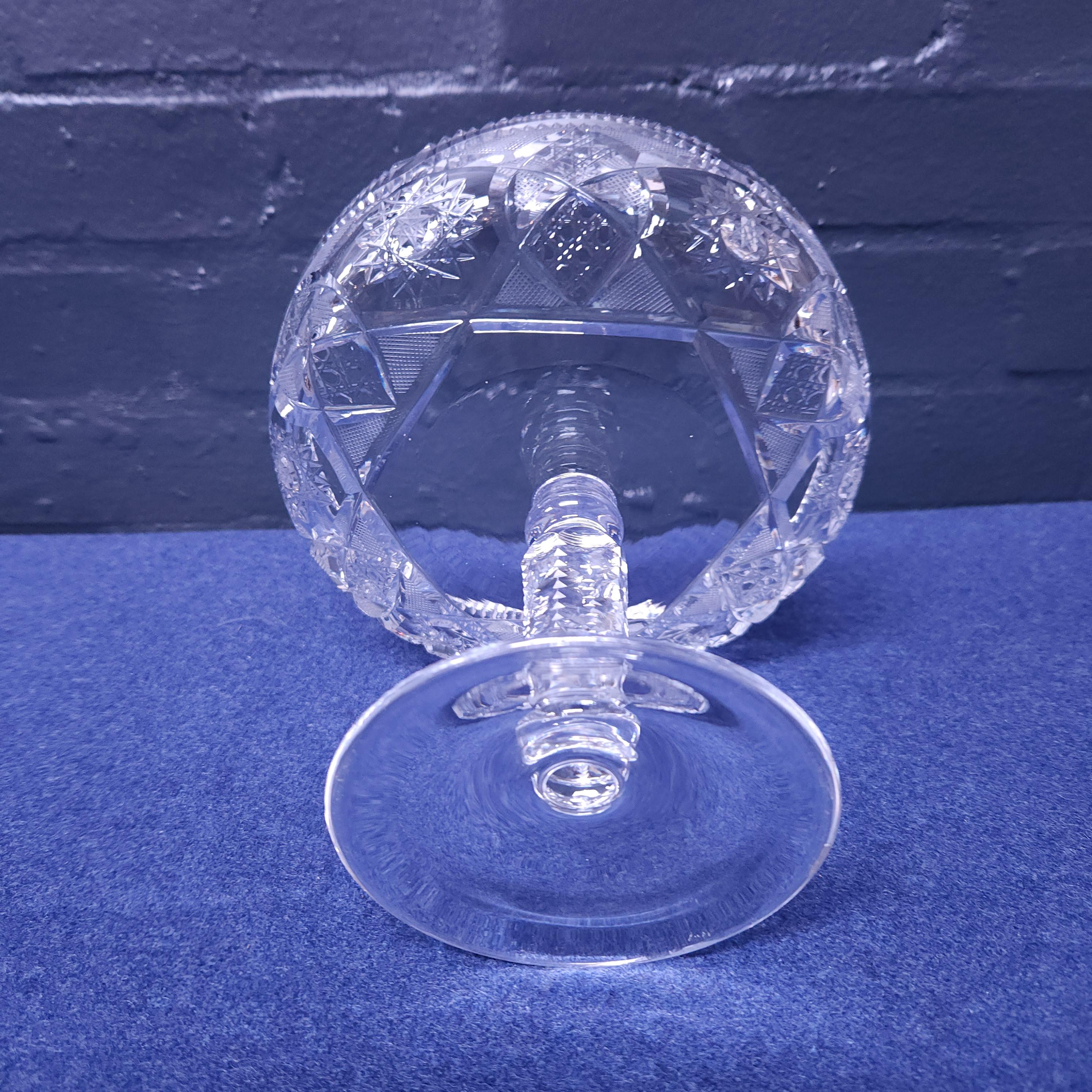 Early 20thC Bavarian Cut Crystal Comport/Tazza
