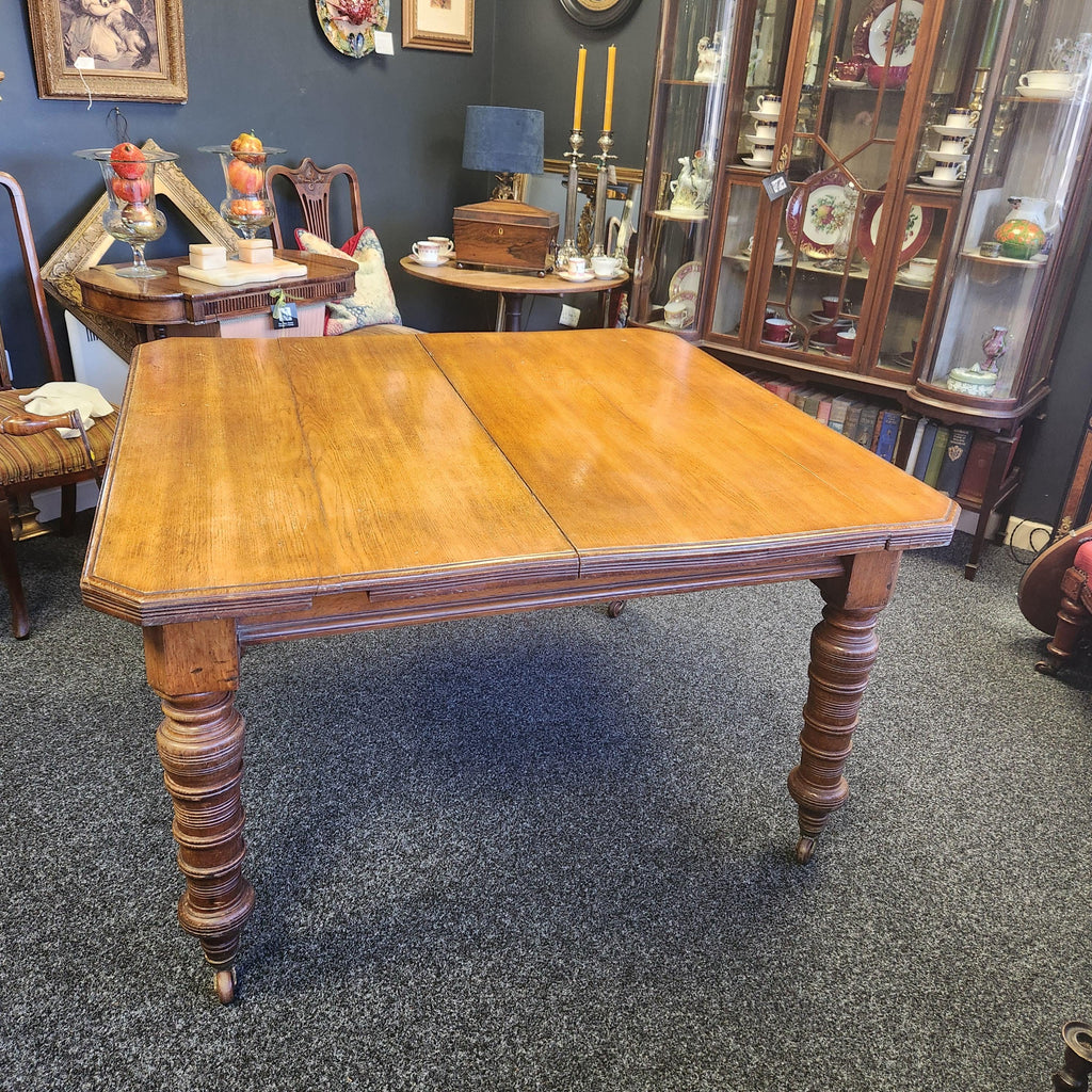 SOLD ****** Oak Dining Table, Wind Out Extending, Circa Late 1800s