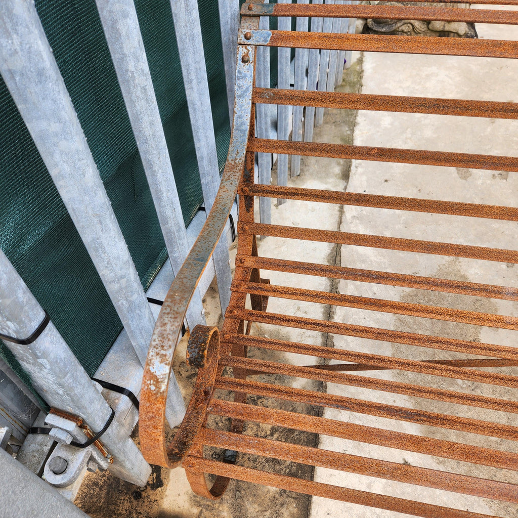 19thC Slatwork Metal Garden Bench