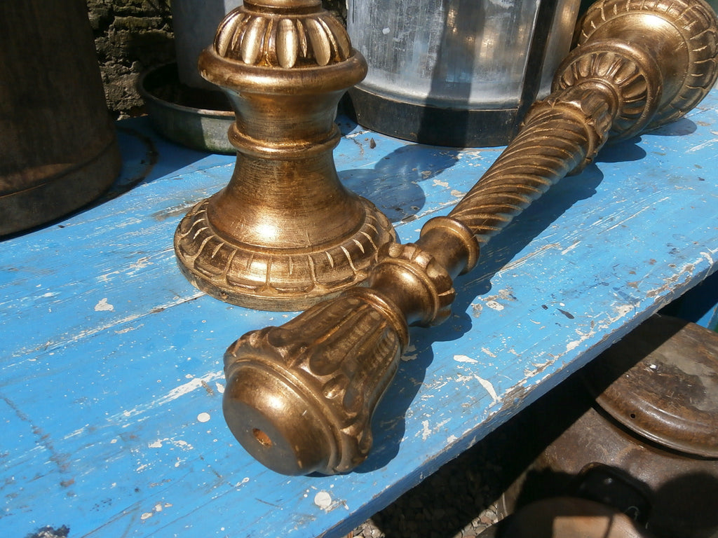 Pair Of Tall Giltwood Candlesticks - Vintage