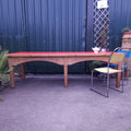 1950's Vintage Red Formica Topped Pine Library Table