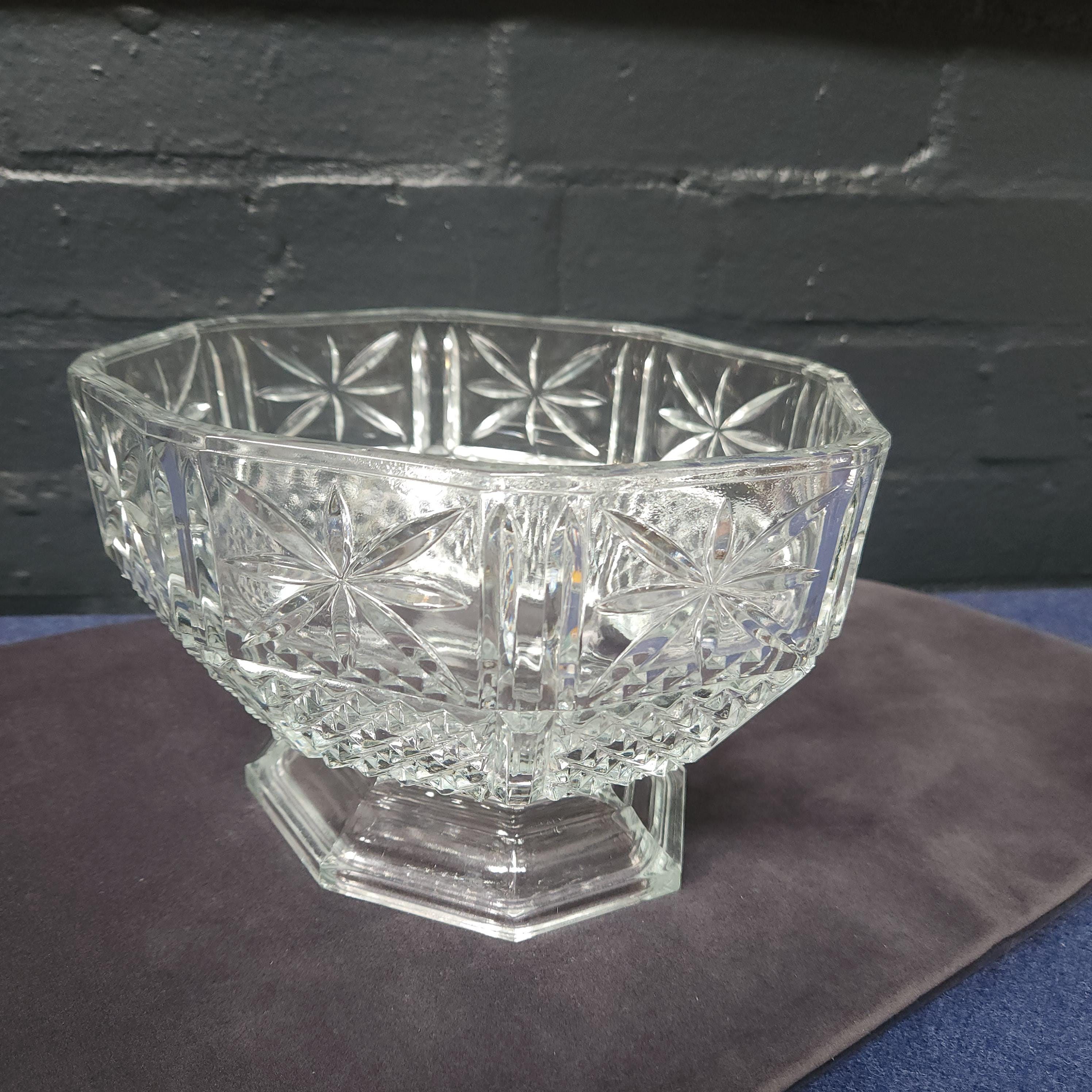 Italian Pressed Glass Decorative Bowl