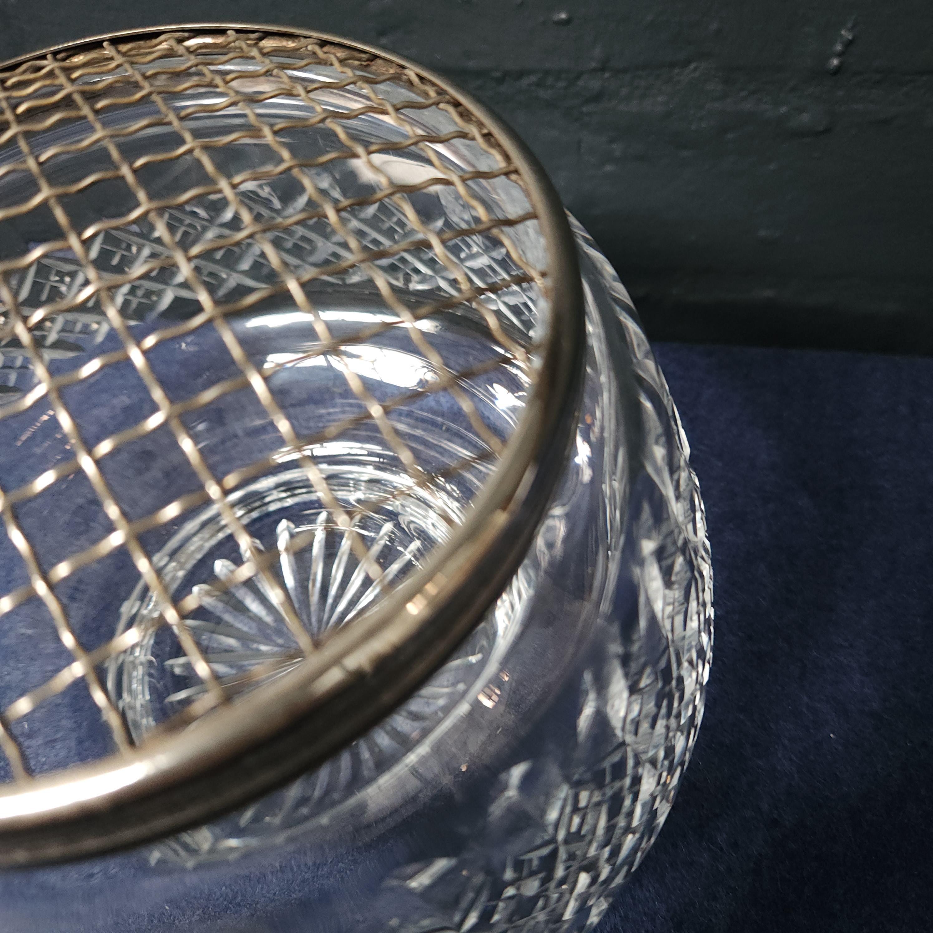 English Hand Cut Lead Crystal Rose Bowl