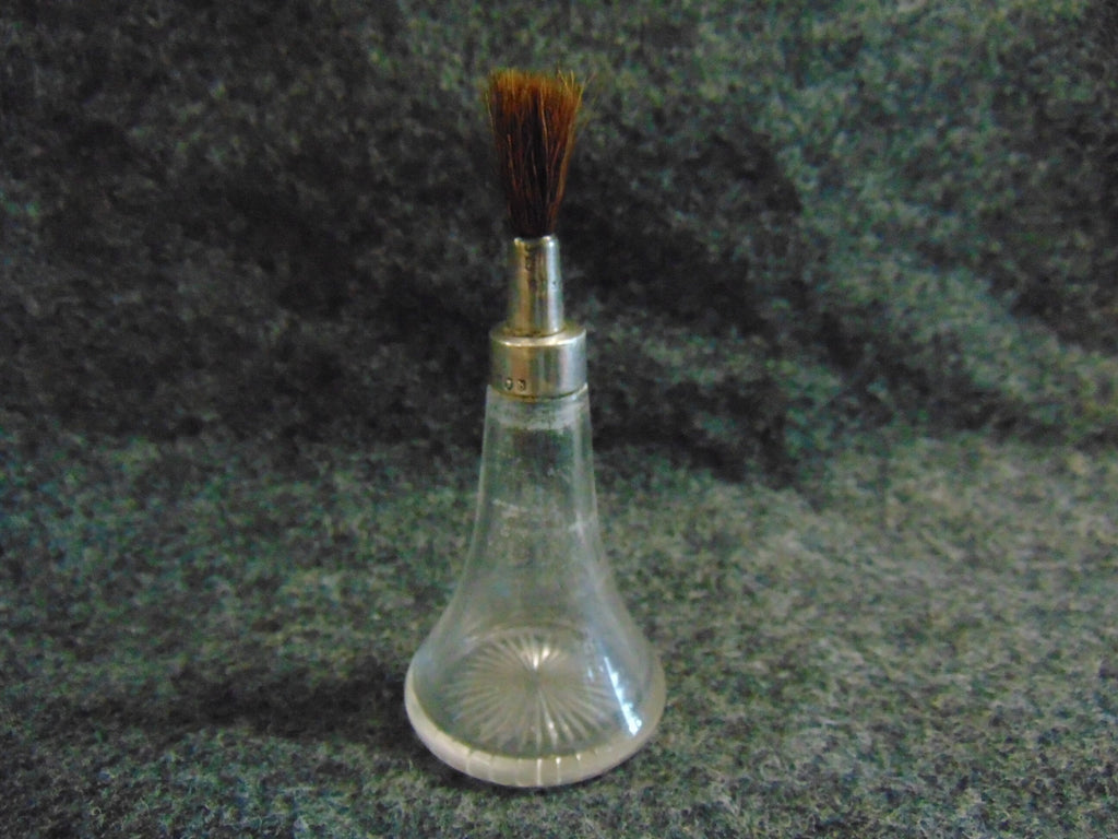 Victorian Decoupage Brush 1897, Silver Topped, Glass Based, Hallmarked London