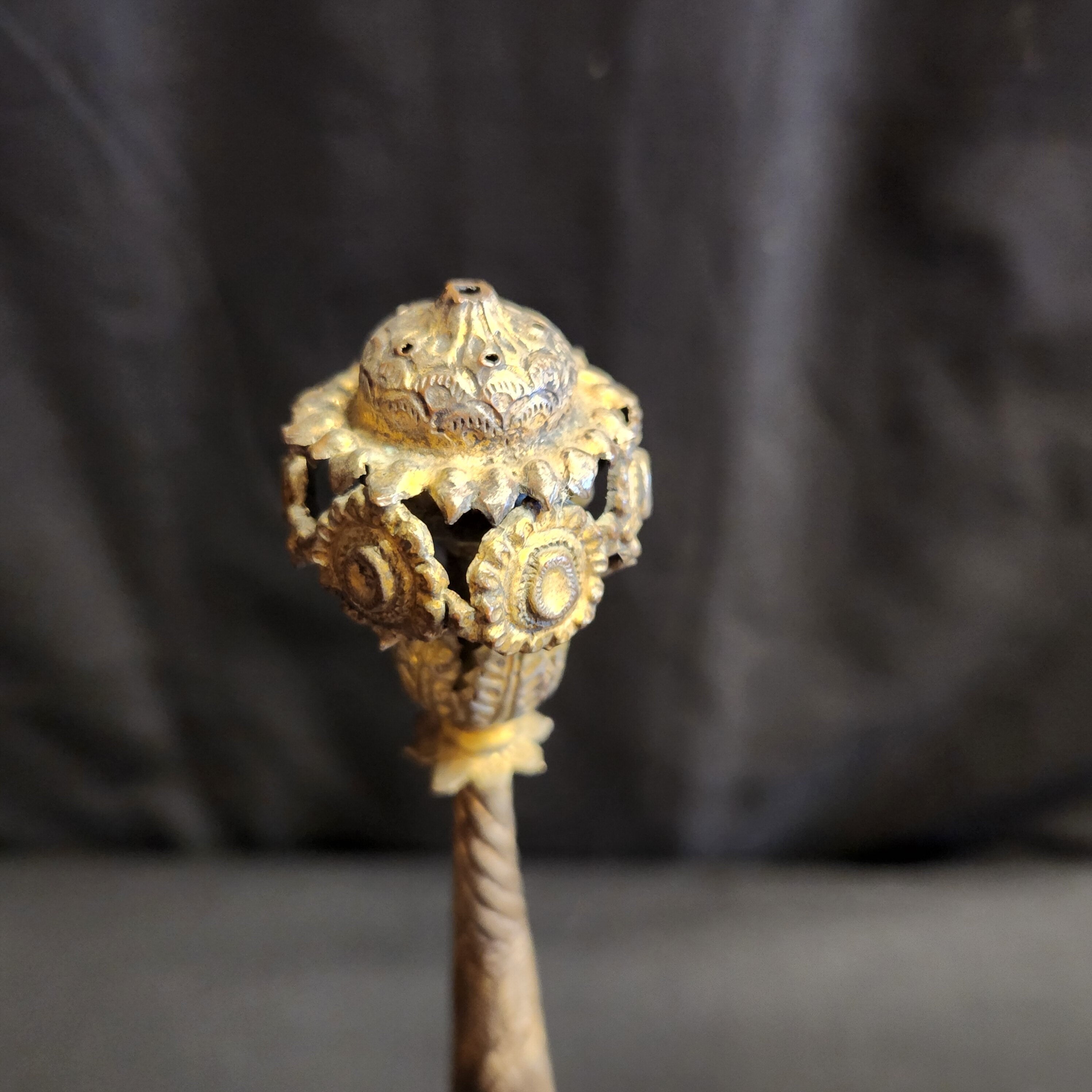 Italian, Tuscan Antique Ecclesiastical White Metal & Gilt Holy Water Sprinkler, Circa 1770/80