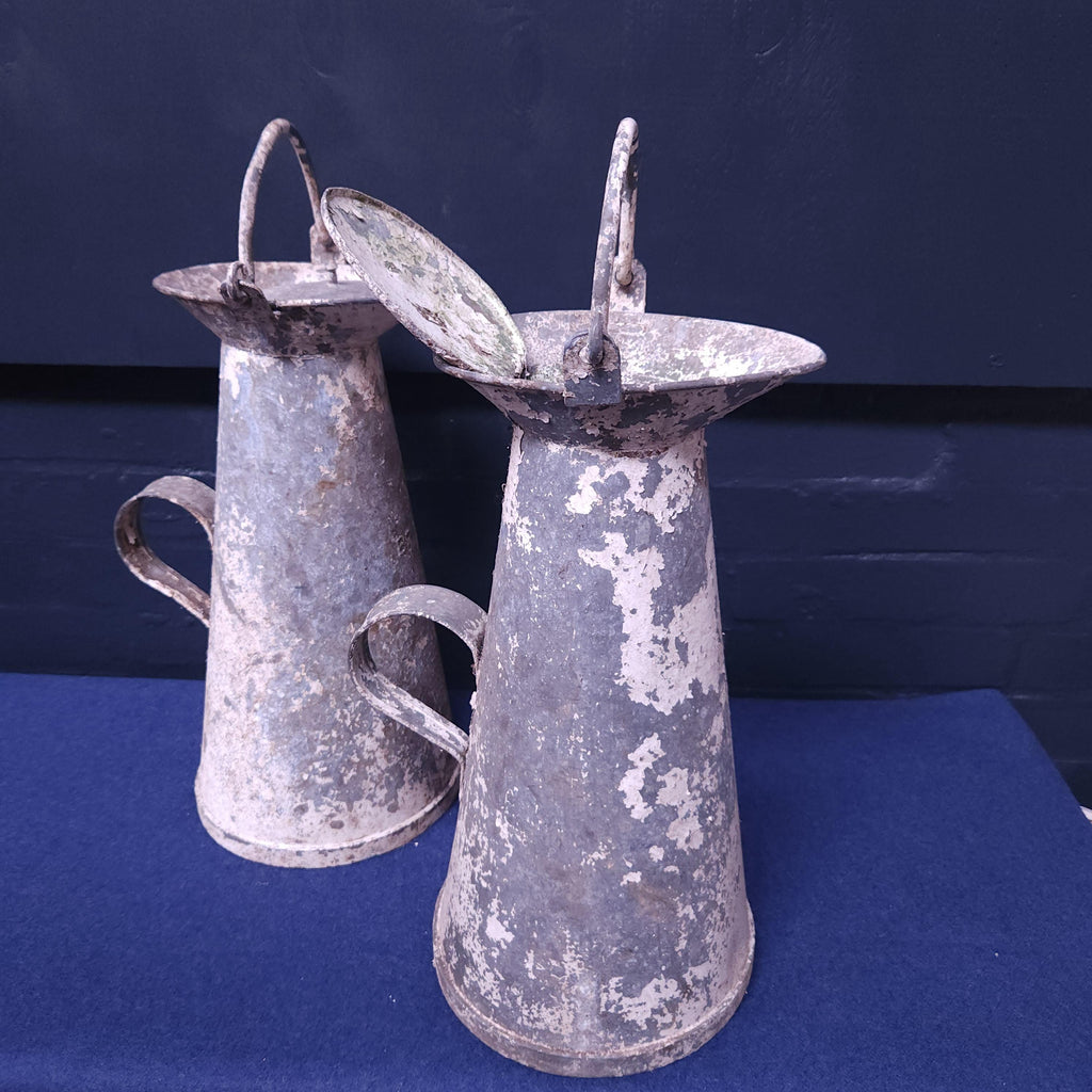 Pair Cornish Zinc & Aluminium Milk Churns Circa Mid to Late 19thC