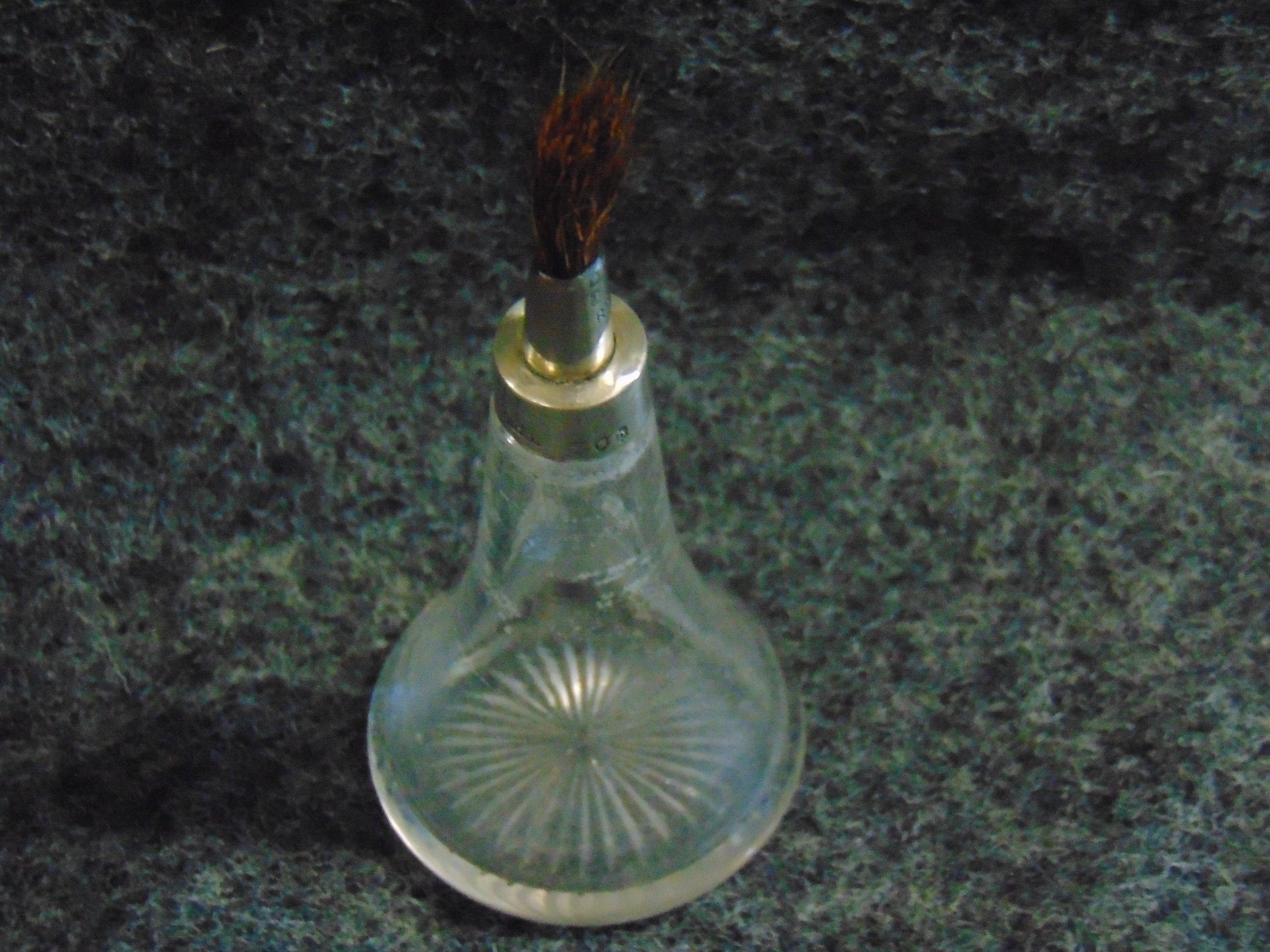 Victorian Decoupage Brush 1897, Silver Topped, Glass Based, Hallmarked London