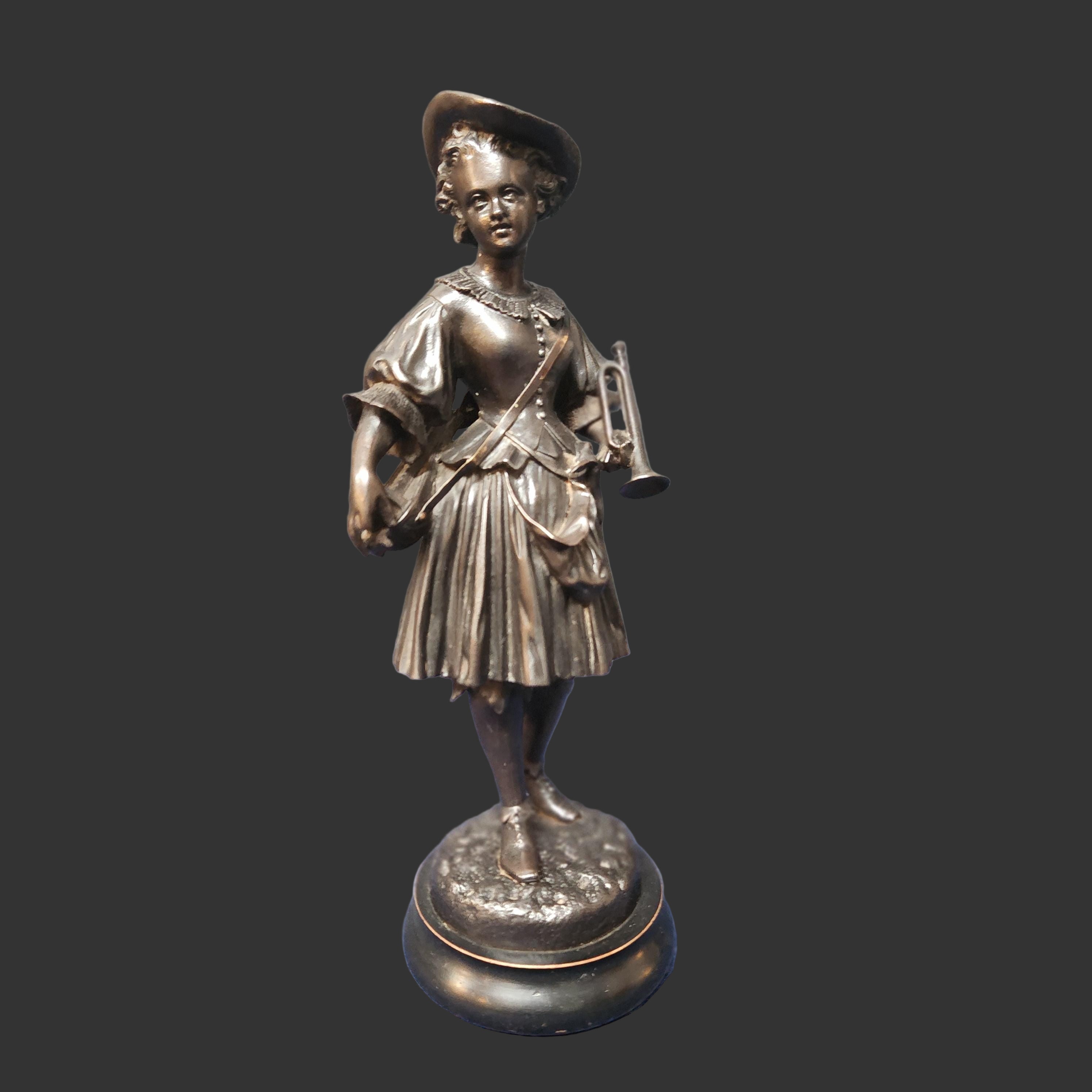 French Bronzed Spelter Figure, Emile Bruchon 1806 - 1895