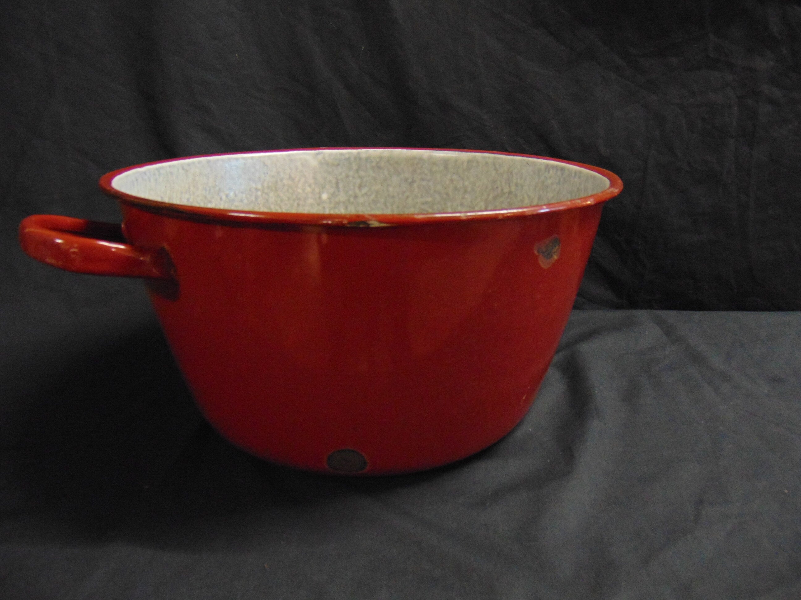 Vintage French Enamel Handled Bowl