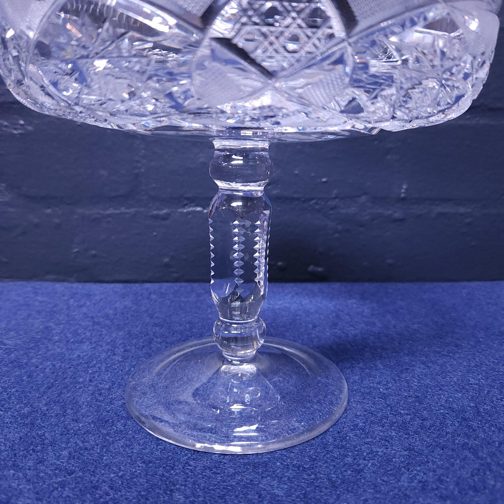 Early 20thC Bavarian Cut Crystal Comport/Tazza