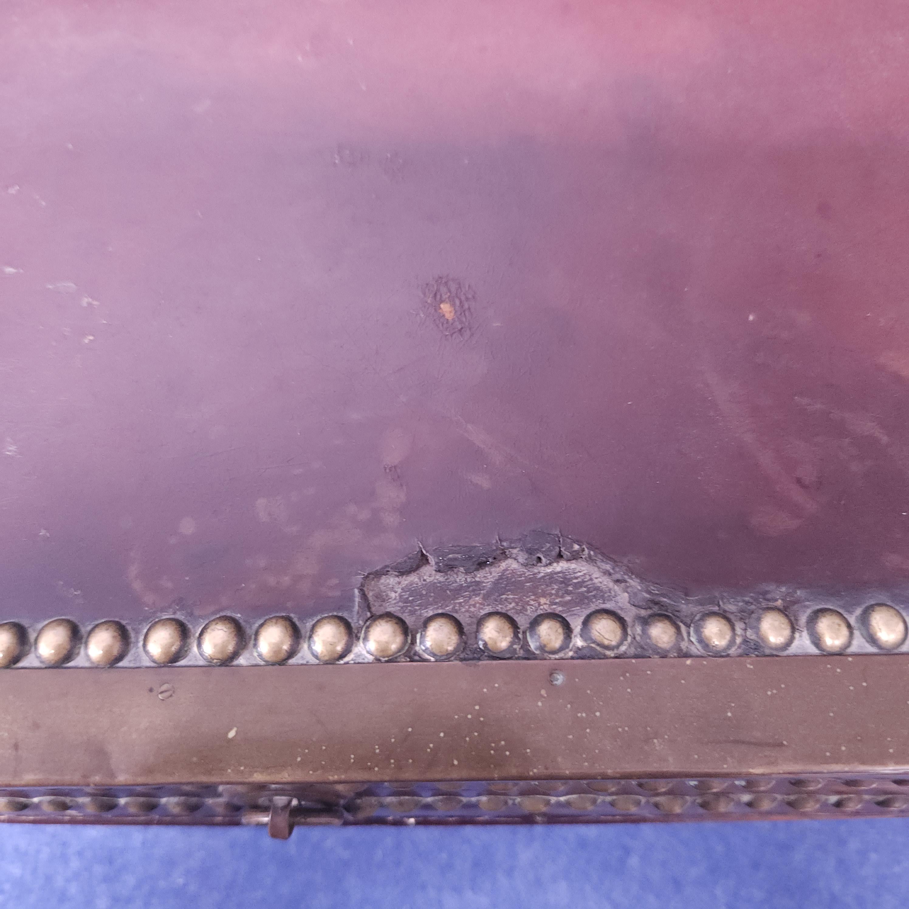 19th Century Style Leather and Brass Studded Chest