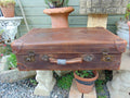 Early to Mid 20thC Tan leather Suitcase