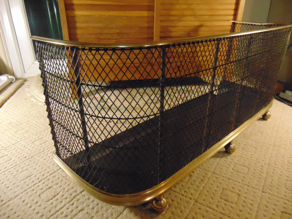 Early to Mid 19thC Brass and Wirework Fire Fender