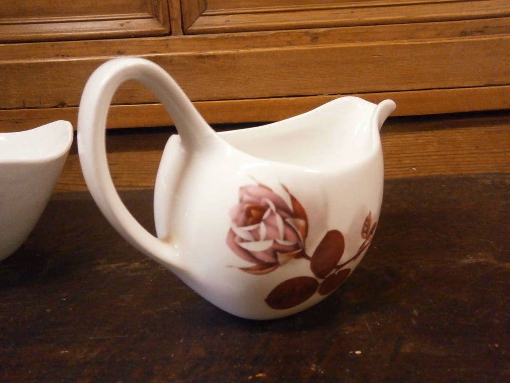 Midwinter Stylecraft 'Shadow Rose' Milk Jug & Sugar Bowl - Retro - Mid Century - Vintage
