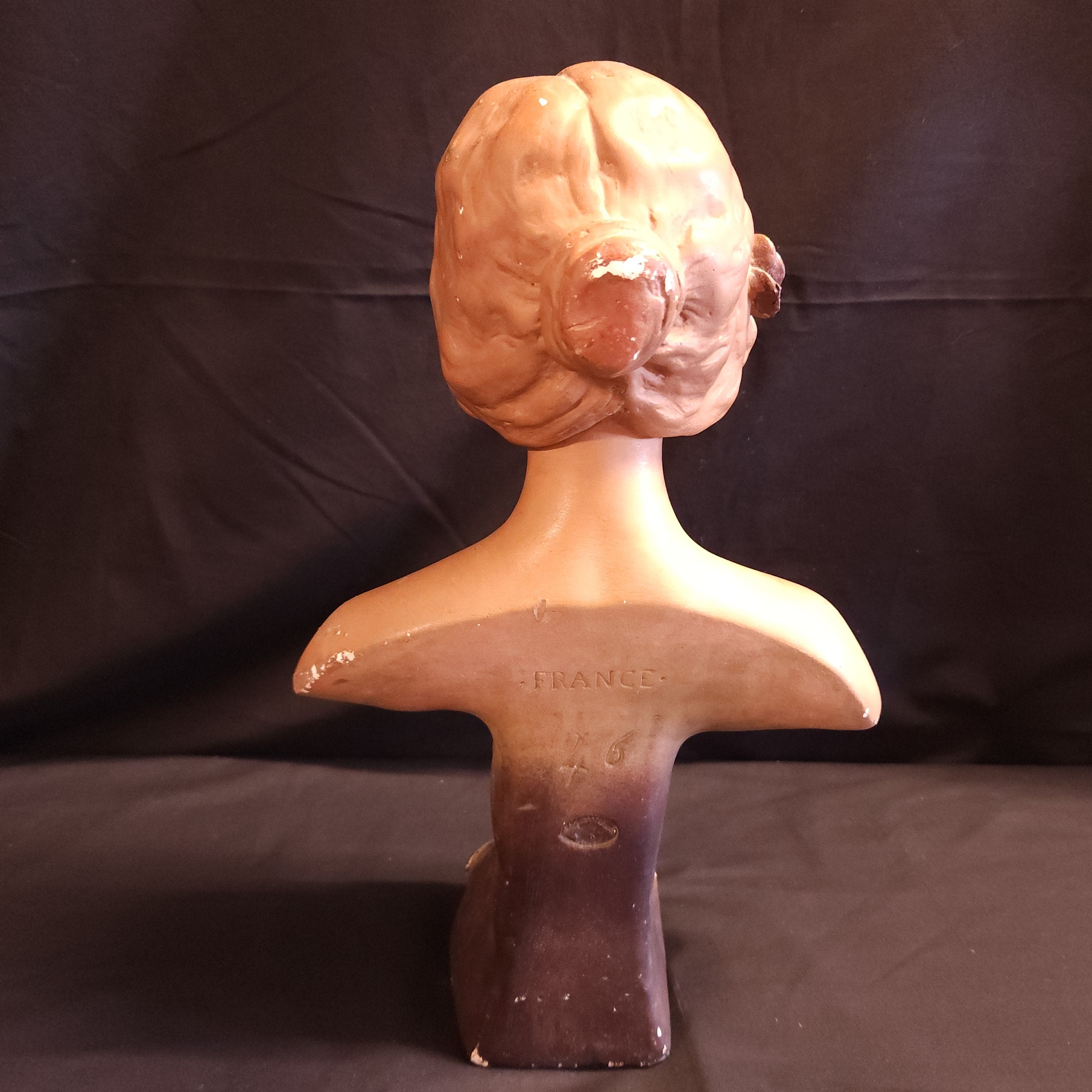 French Art Nouveau Plaster Bust