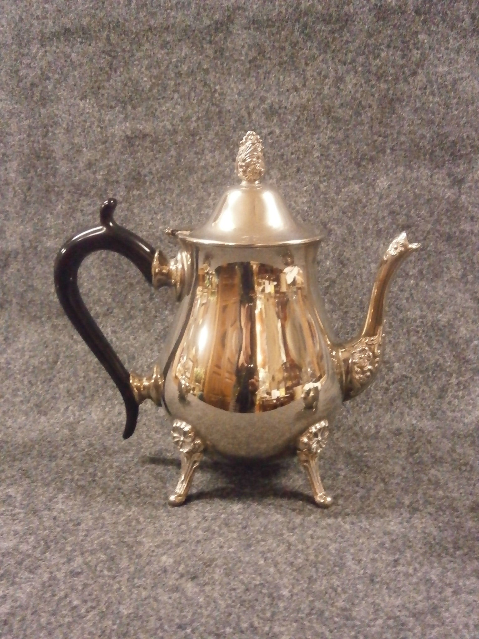 Vintage Silver Plate Coffee Pot, Covered Sugar Bowl and Creamer Jug