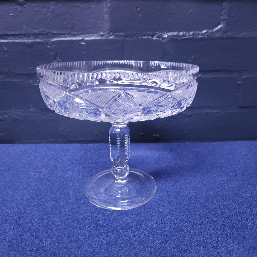 Early 20thC Bavarian Cut Crystal Comport/Tazza